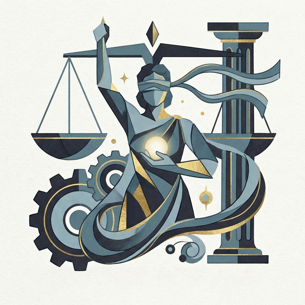 Abstract legal justice concept illustration